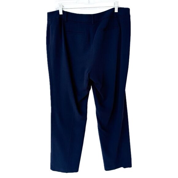 Talbots Navy Blue Fitted Blazer Straight Leg Pants Two Piece Pantsuit 12 Petite - Picture 12 of 14